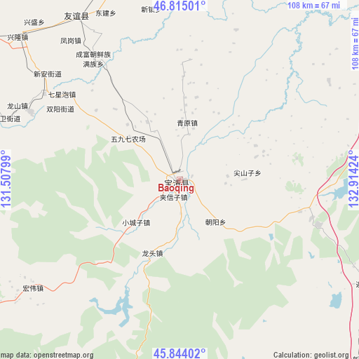 Baoqing on map