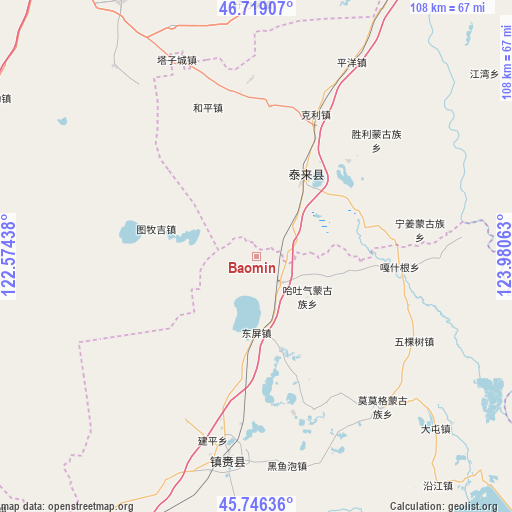 Baomin on map