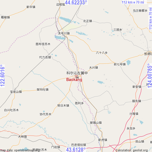 Baokang on map