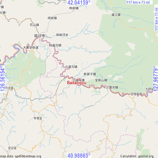 Badaogou on map