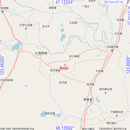 Badai on map