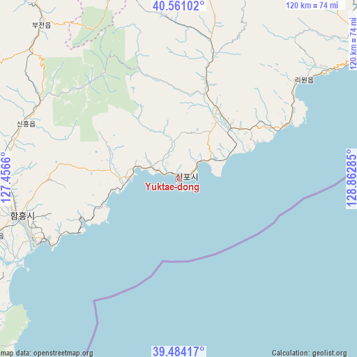 Yuktae-dong on map