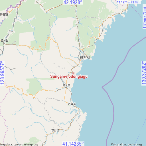 Sŭngam-nodongjagu on map