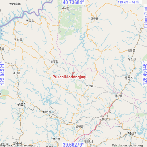 Pukchil-lodongjagu on map
