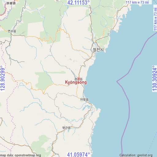 Kyŏngsŏng on map
