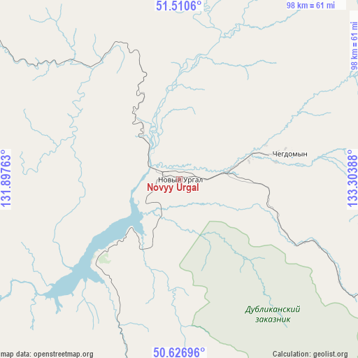 Novyy Urgal on map
