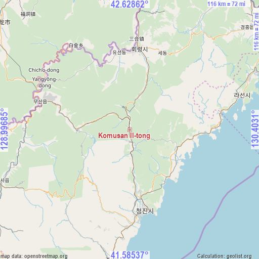 Komusan Il-tong on map