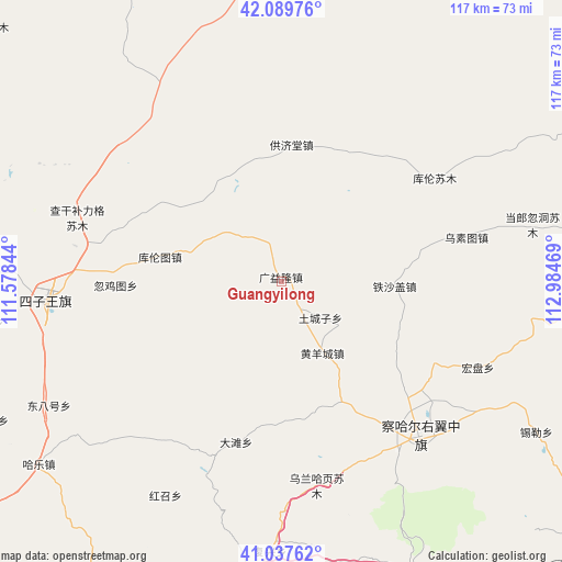 Guangyilong on map