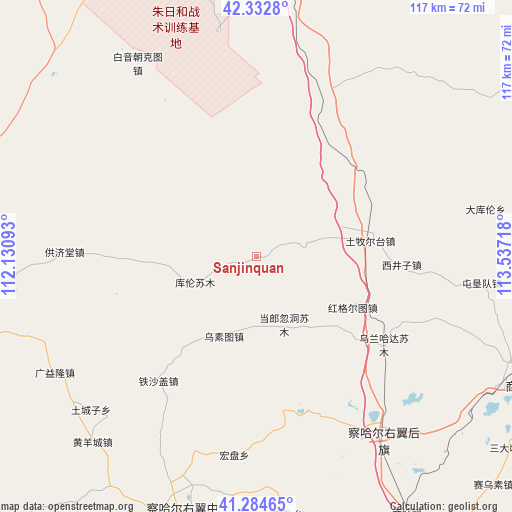 Sanjinquan on map