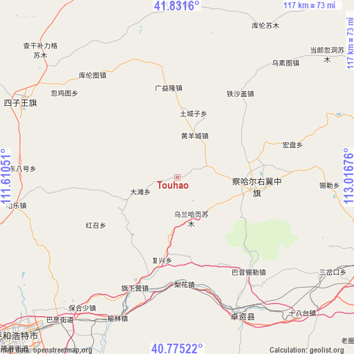 Touhao on map