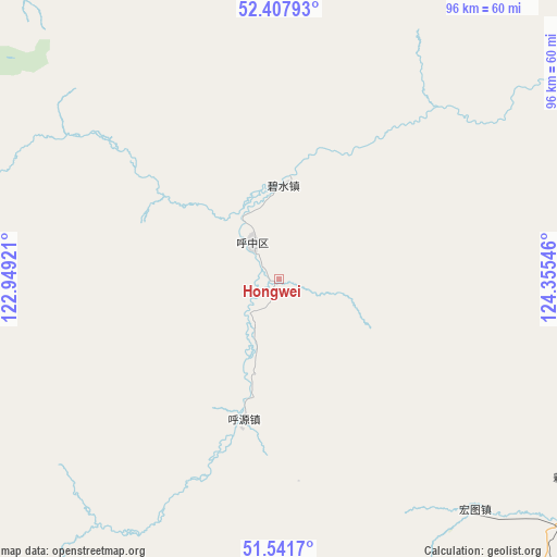 Hongwei on map