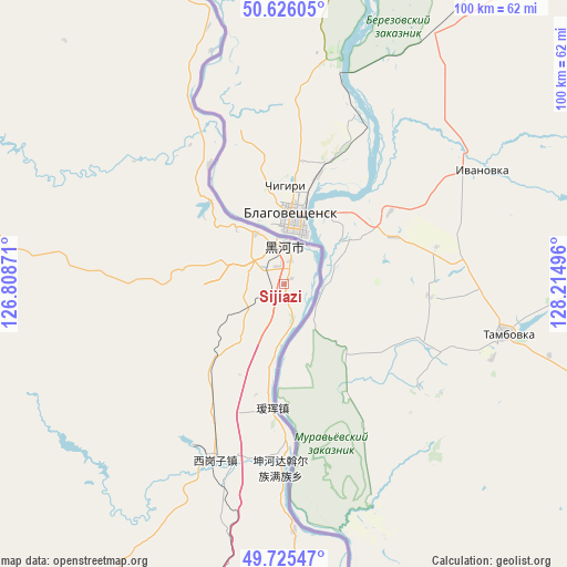 Sijiazi on map