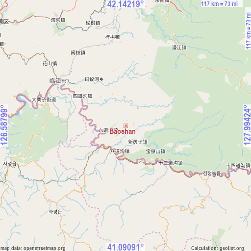 Baoshan on map