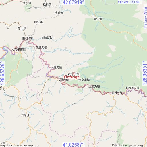 Xinfangzi on map