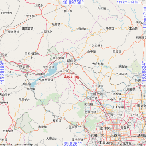 Badaling on map