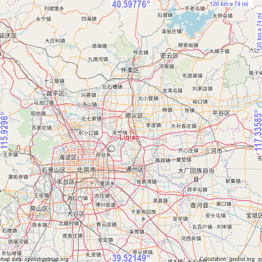 Liqiao on map
