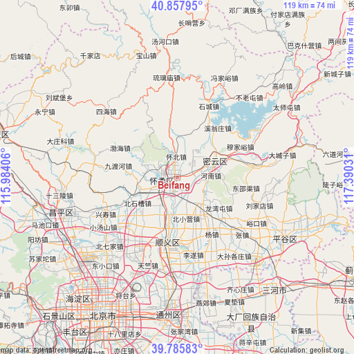 Beifang on map