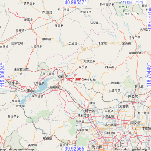 Jingzhuang on map