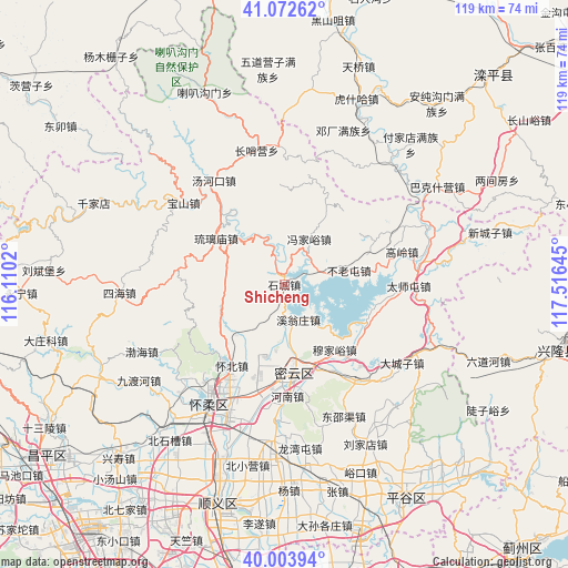 Shicheng on map