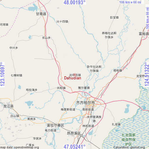 Dahudian on map