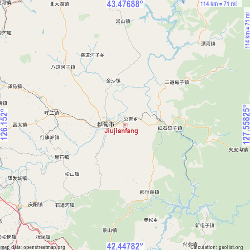 Jiujianfang on map