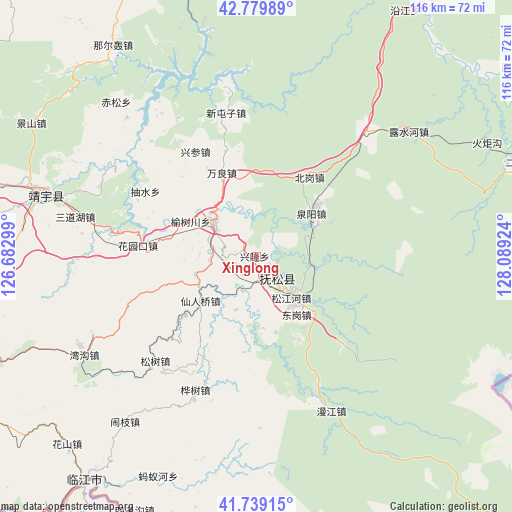 Xinglong on map