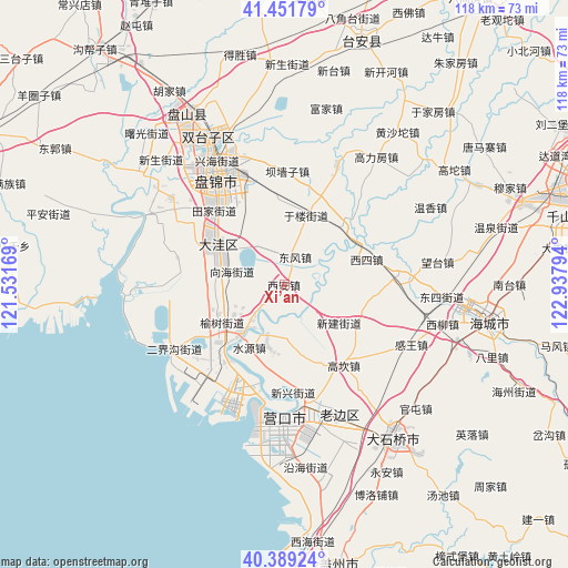 Xi’an on map