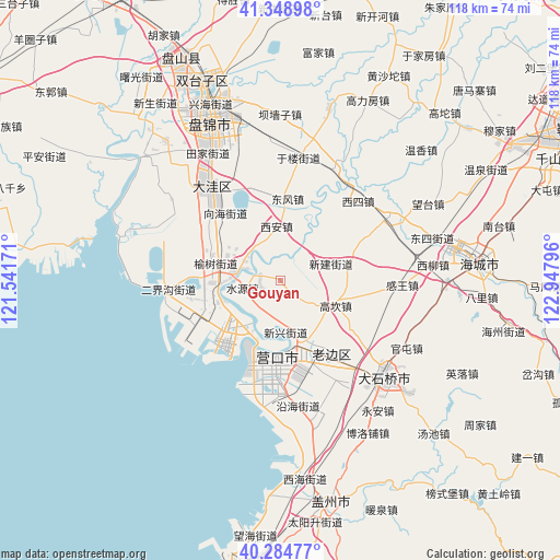 Gouyan on map