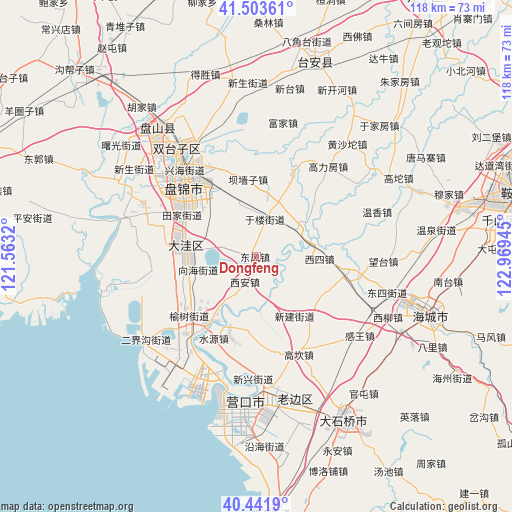 Dongfeng on map