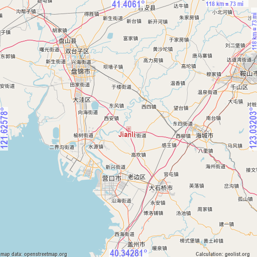 Jianli on map