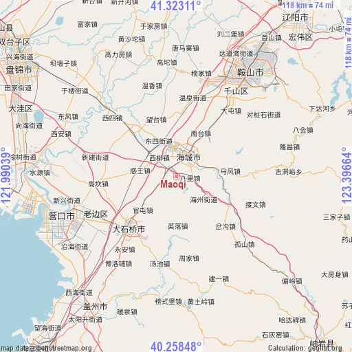 Maoqi on map