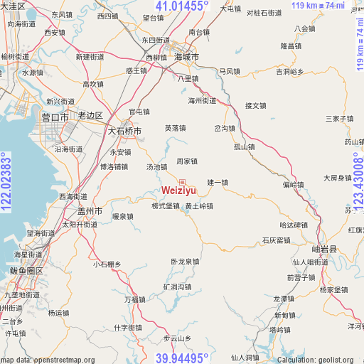 Weiziyu on map