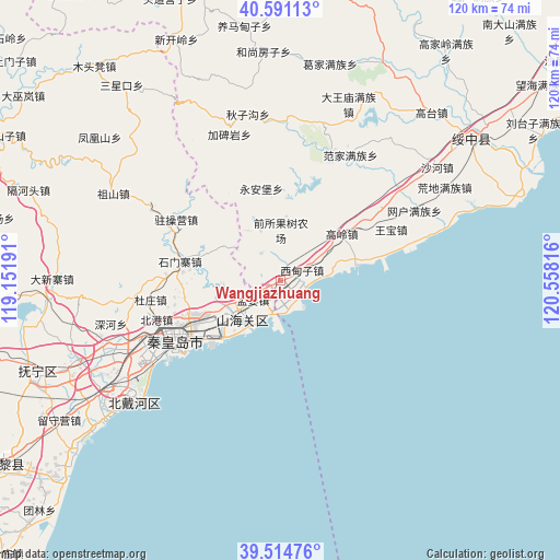 Wangjiazhuang on map