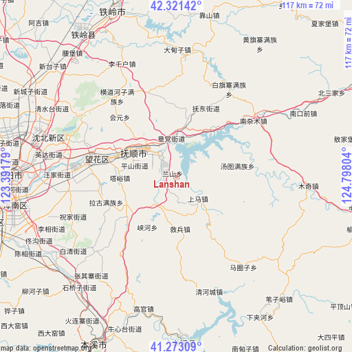 Lanshan on map
