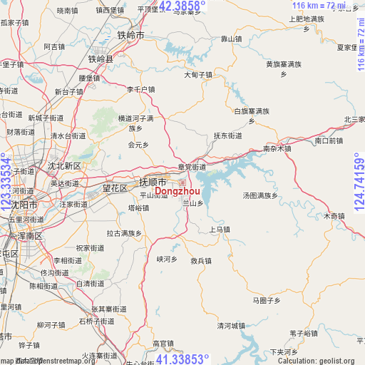 Dongzhou on map