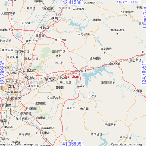 Qiandian on map