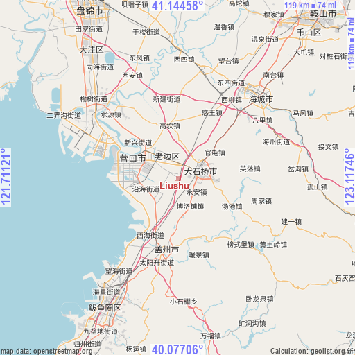 Liushu on map