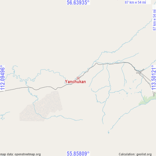 Yanchukan on map