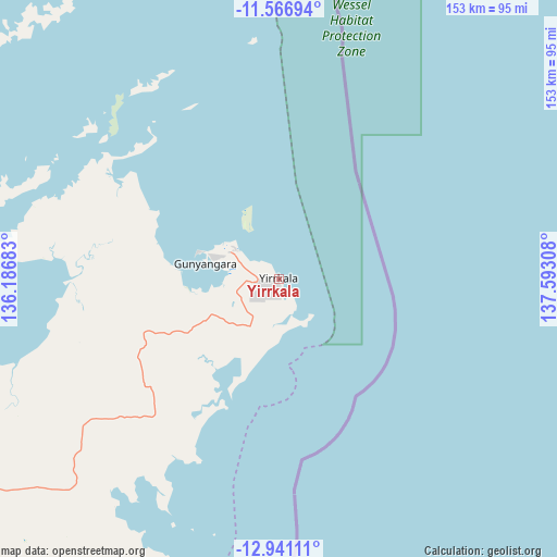 Yirrkala on map