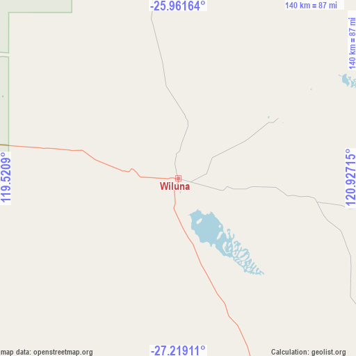 Wiluna on map