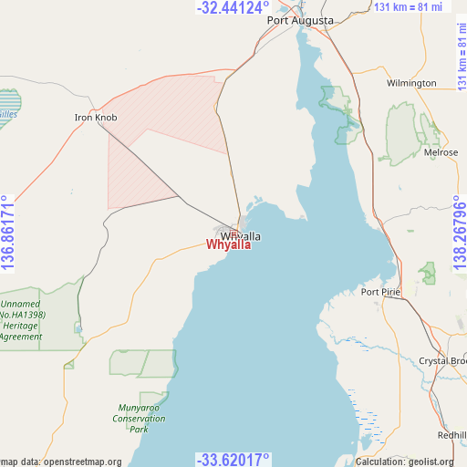Whyalla on map