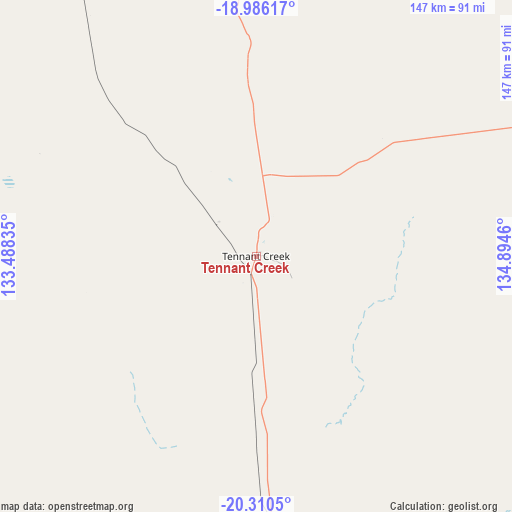 Tennant Creek on map