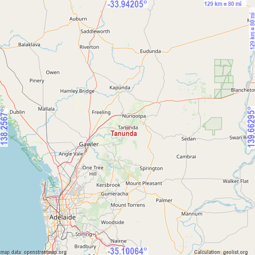 Tanunda on map