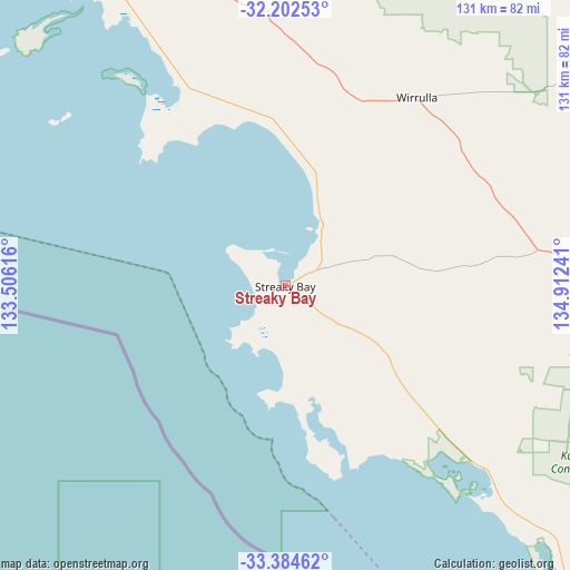 Streaky Bay on map