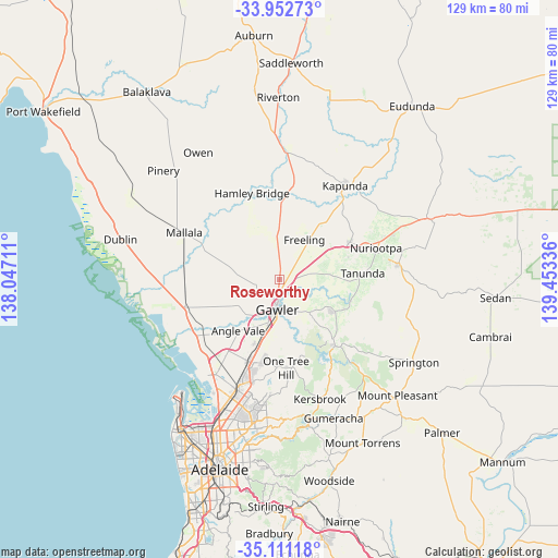 Roseworthy on map