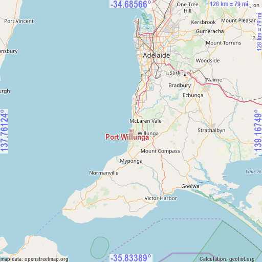 Port Willunga on map