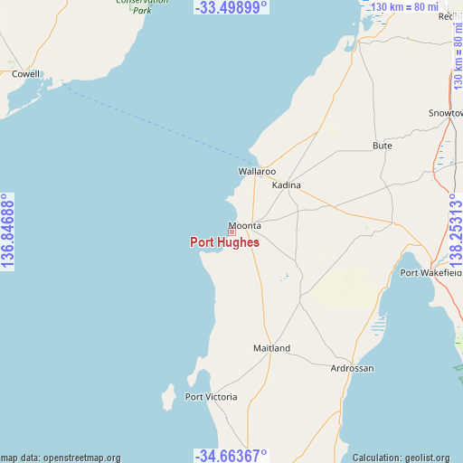 Port Hughes on map