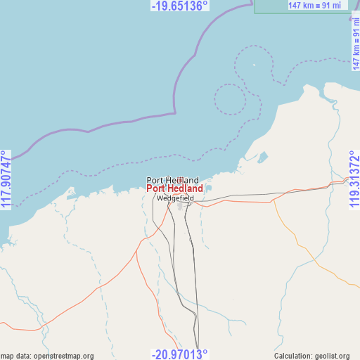 Port Hedland on map