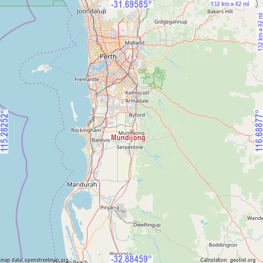 Mundijong on map