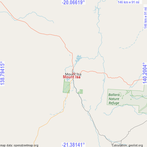 Mount Isa on map